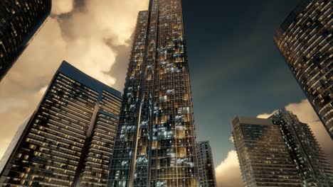 Wolkenkratzer-Oder-Moderne-Gebäude-In-Der-Stadt