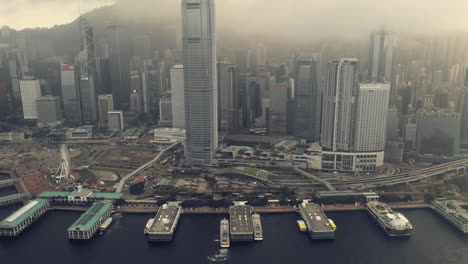 hong kong cityscape on a cloudy day