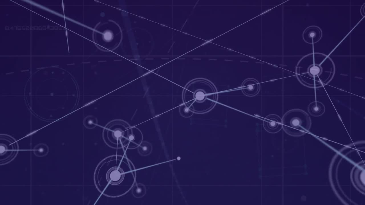 animación de la red de conexiones sobre fondo azul