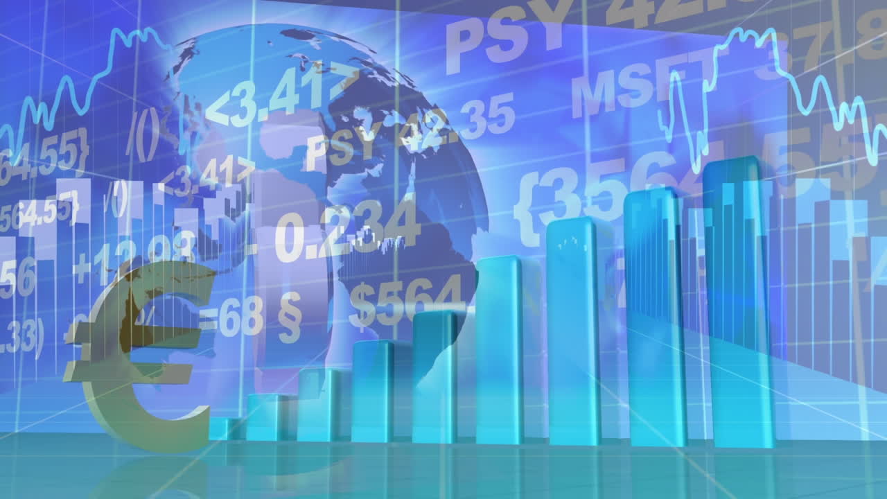 animación de los datos de la interfaz digital en todo el mundo