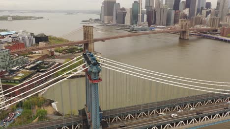 An-aerial-view-over-the-East-River-on-a-cloudy-day