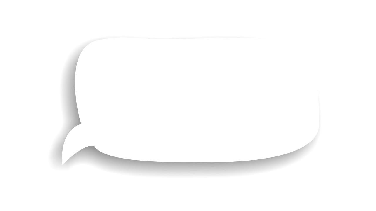 animation. Blank speech bubble with space for writting text, on white background. can be used for social networks, cartoon or comics. Imagination, idea, startup concept