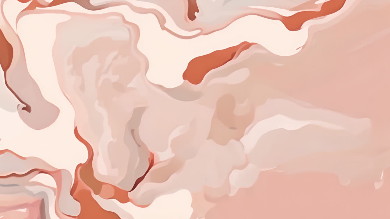 Animazione di forme fluide astratte nei toni del rosa tenue e del beige