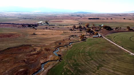 aerial footage of the vast farmland countryside of southern utah