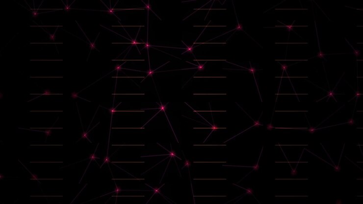 Abstract Digital Network with Glowing Pink Dots and Connecting Lines