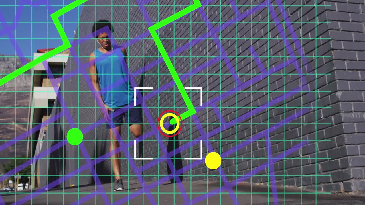 animación del mapa sobre el hombre afroamericano que se estira