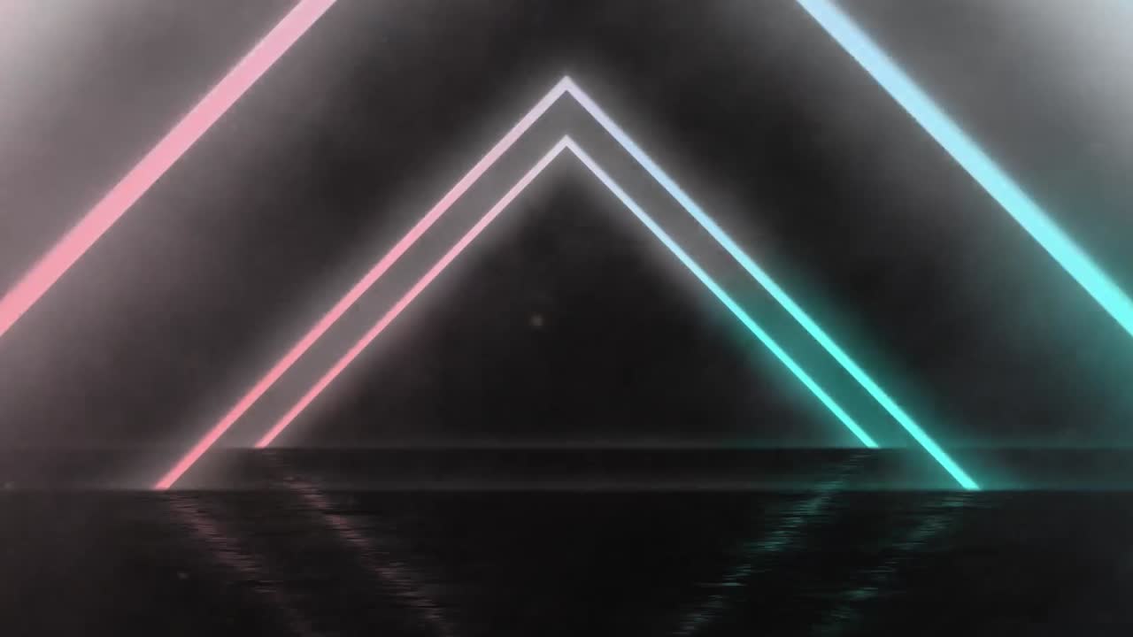 Animation of triangle geometric neon glowing