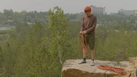 climber on a rock