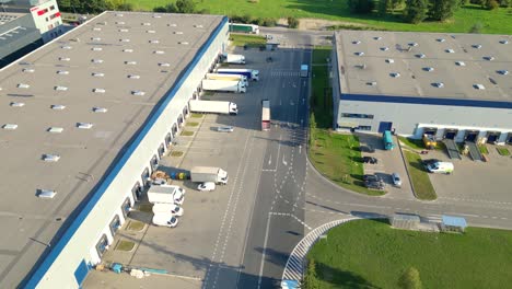 aerial view of goods warehouse