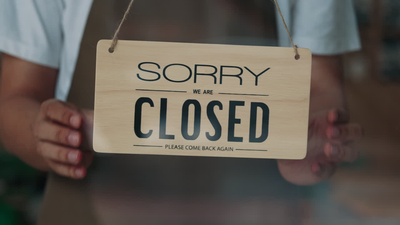 A store closed sign