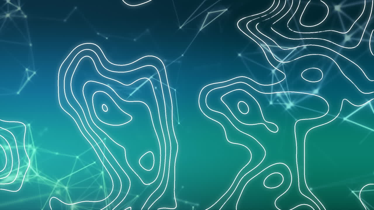 animación de líneas blancas del mapa con red de conexiones