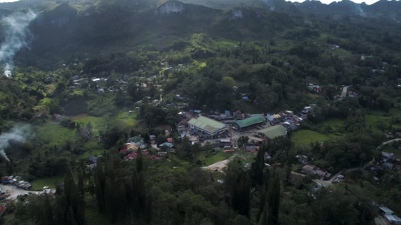 Aerial Of Mantalongon Public Market Building In Rural Cebu, Philippines  Free Stock Video Footage Download Clips