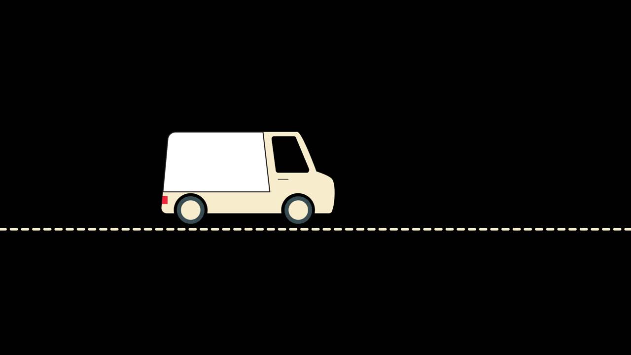 Delivery van on the road