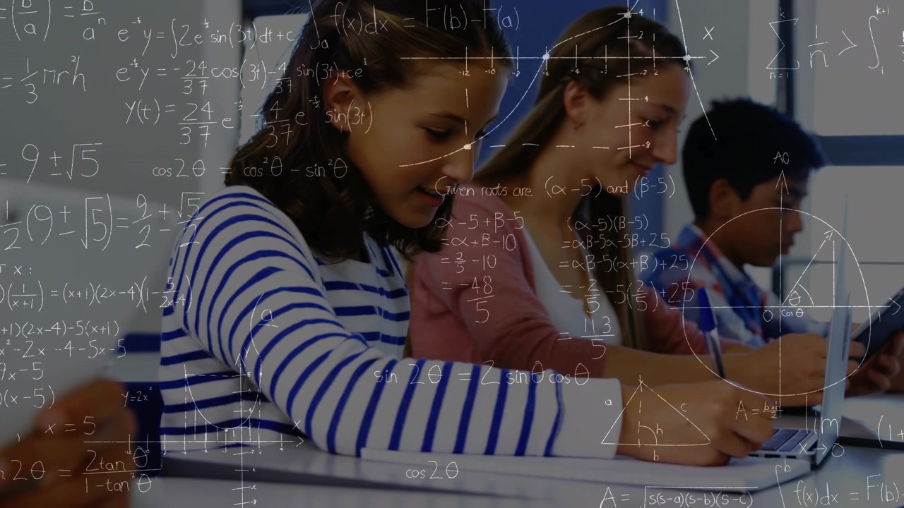 Animation of mathematical equations over schoolchildren using laptop