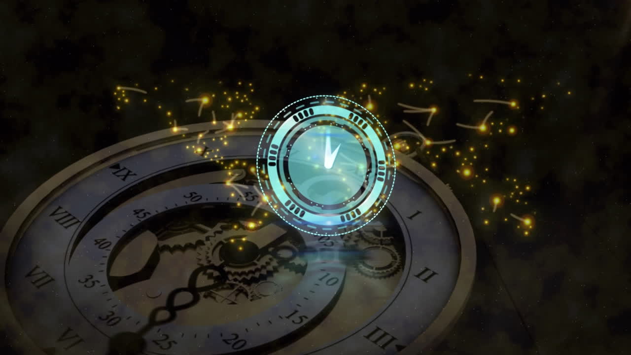 анимация движущихся часов на карте мира