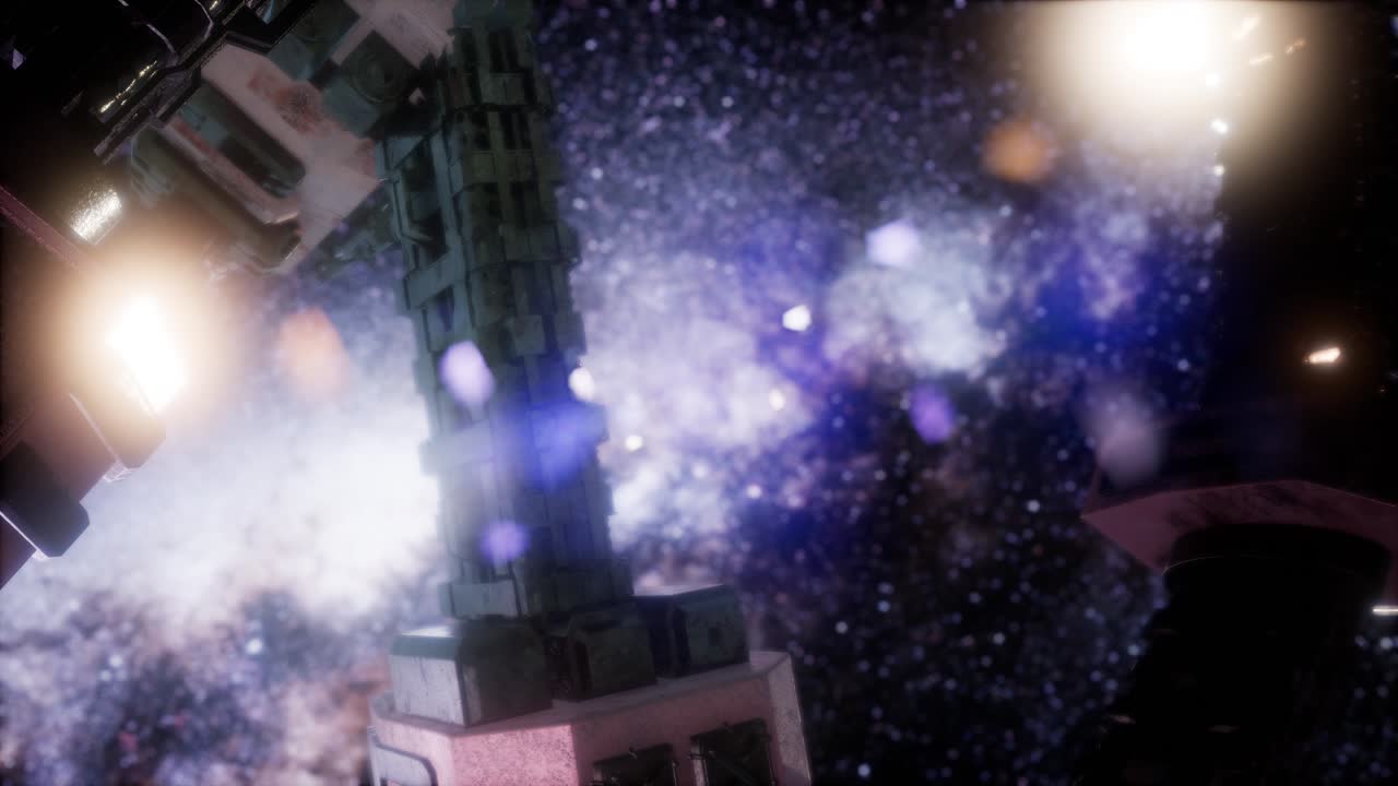 Space Ship and Milky Way Stars