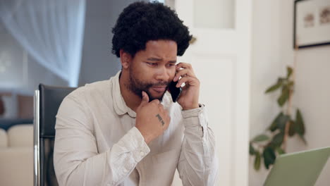 man on a phone call working from home