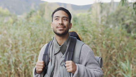 Travel,-breathing-or-happy-man-hiking-in-nature