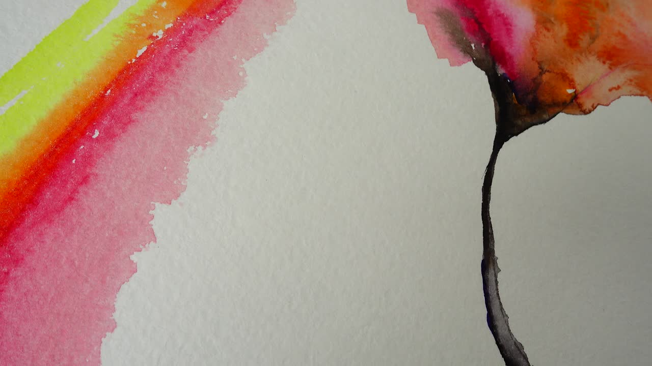 Abstração em forma de flores pintadas com aquarela
