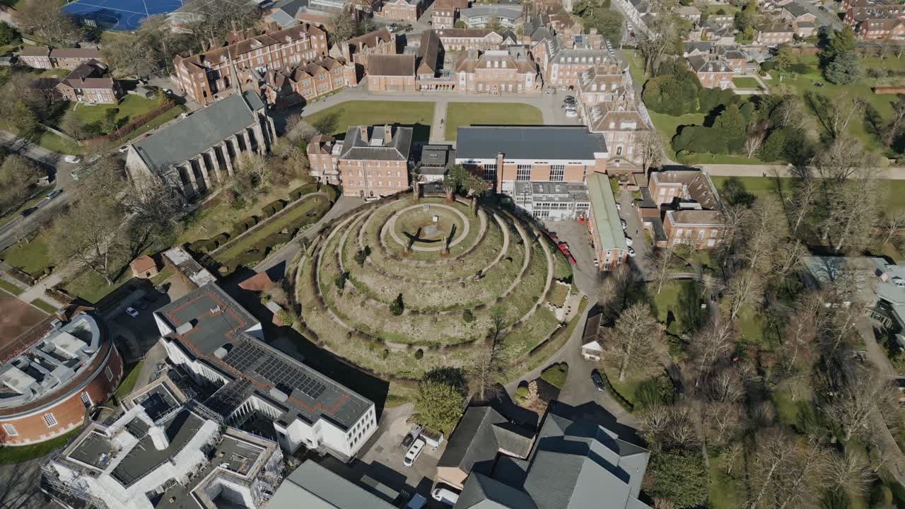 Marlborough Mound Luftfoto Wiltshire Storbritannia Historisk høyskole.