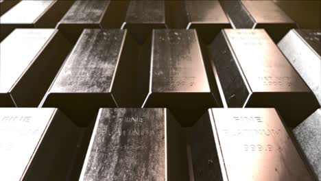 platinum bars background, animation. 3d rendering stock video