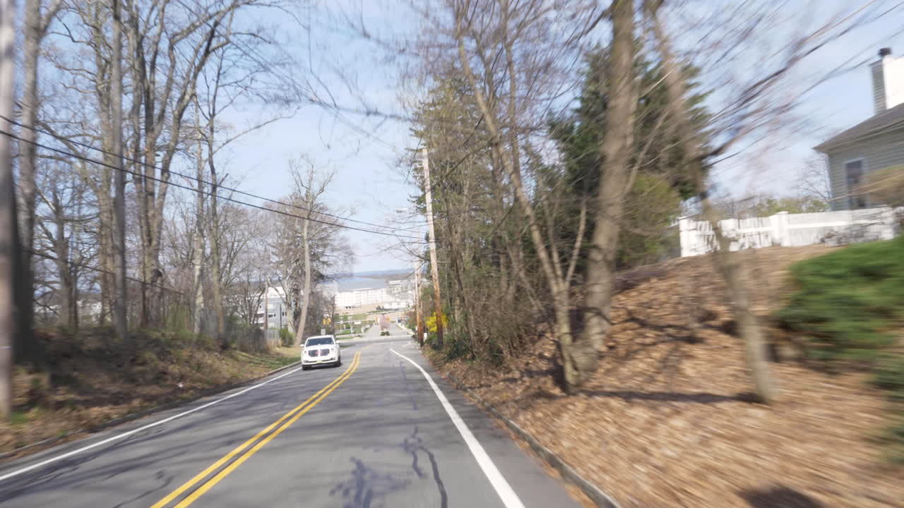 Driving Through a Quiet Suburban Neighborhood