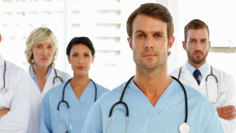 Serious-medical-team-