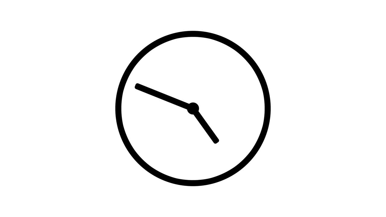 Time lapse di animazione di orologio. Timer ad alta velocità con frecce in movimento su sfondo bianco. Illustrazione digitale. Timer
