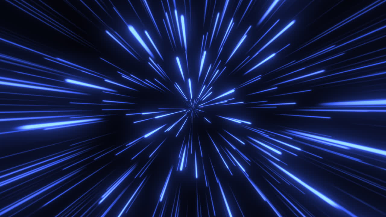 Abstract Blue Light Speed Lines