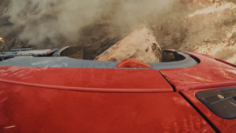 truck struggles hard while driving on muddy terrain