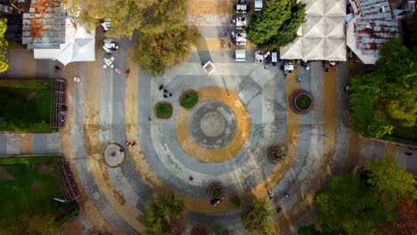 top down aerial view of the summer theater in varna bulgaria