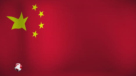 animación del globo y noticias de última hora sobre la bandera de china