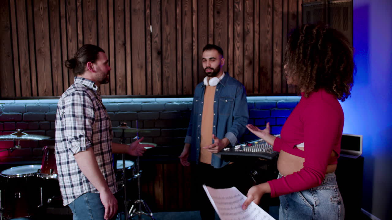Free stock video - Musical group in the studio