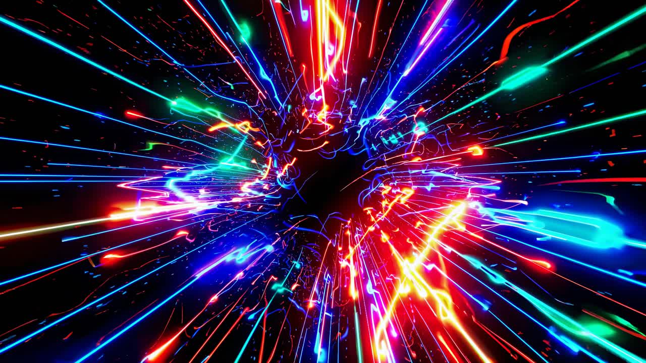 Colorful Abstract Neon Light Explosion
