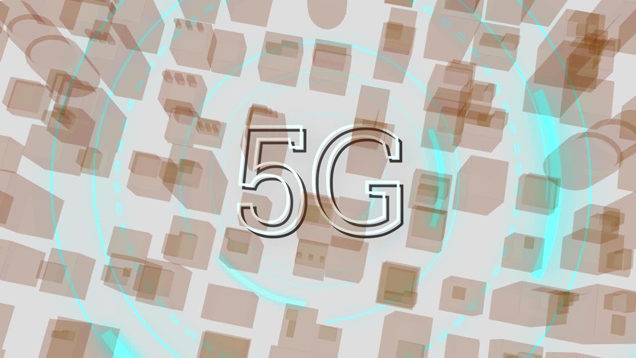 5g 4k와 함께 도시 풍경의 3d 건축 그림