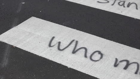 street graffiti at homeless rights protest
