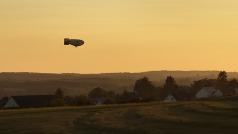 romantic journey on an airship at golden hour