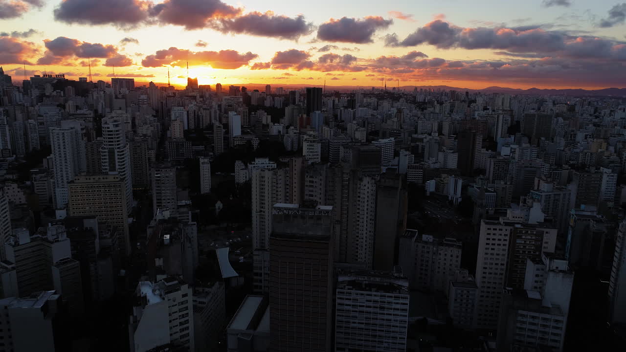 Aerial view to Santa Cecilia neighborhood, Sao Paulo, Brazil