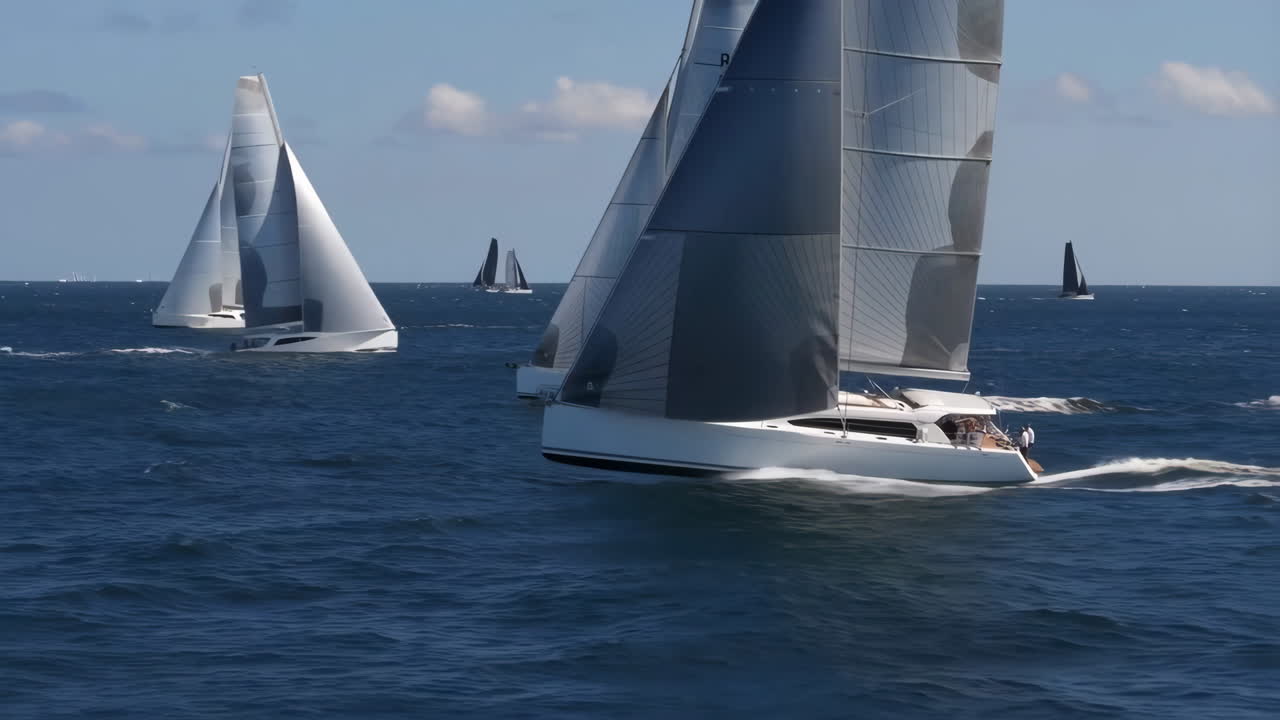 Sailboat Race on the Open Ocean