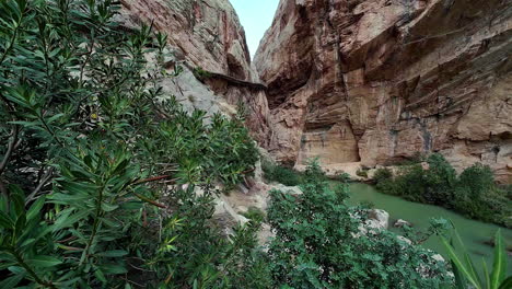 river along the caminito del rey near malaga, spain