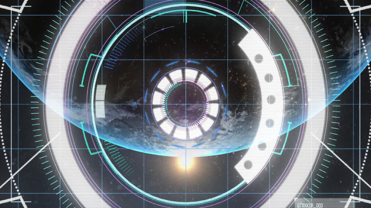 animación del escaneo del alcance y el procesamiento de datos en todo el mundo en segundo plano