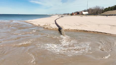 a pipe for dredging sand close up