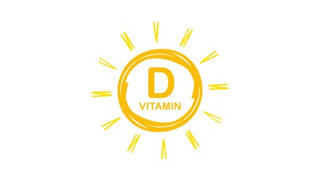 vitamin d icon with sun. motion design.