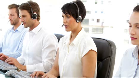 Call-center-agents-working-