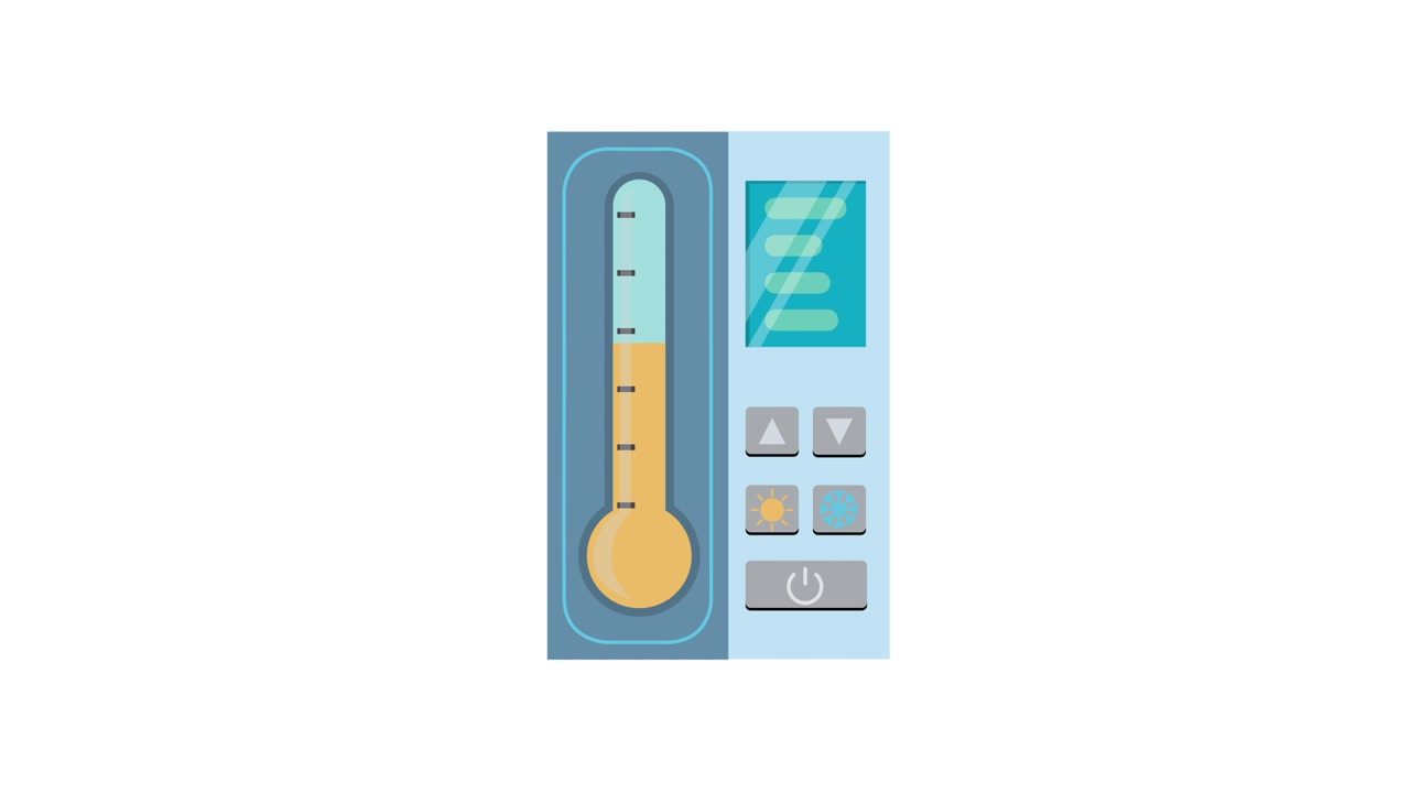 Termostato animado con control climático y ajuste de temperatura