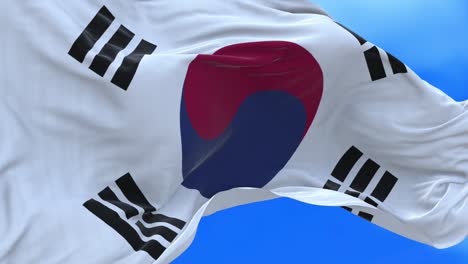 un bucle sin costuras de la bandera de corea del sur.