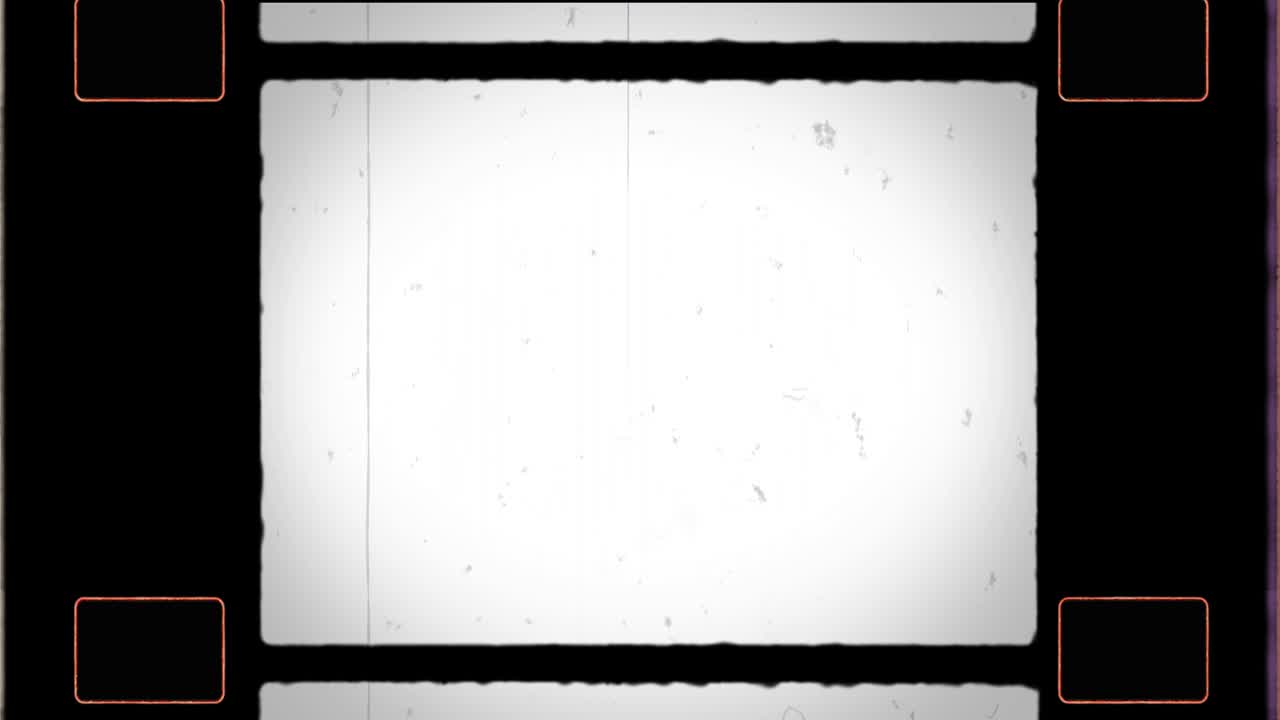 marco de película de 16 mm 4k con agujero de engranaje y ruido, polvo, cabello, arañazos