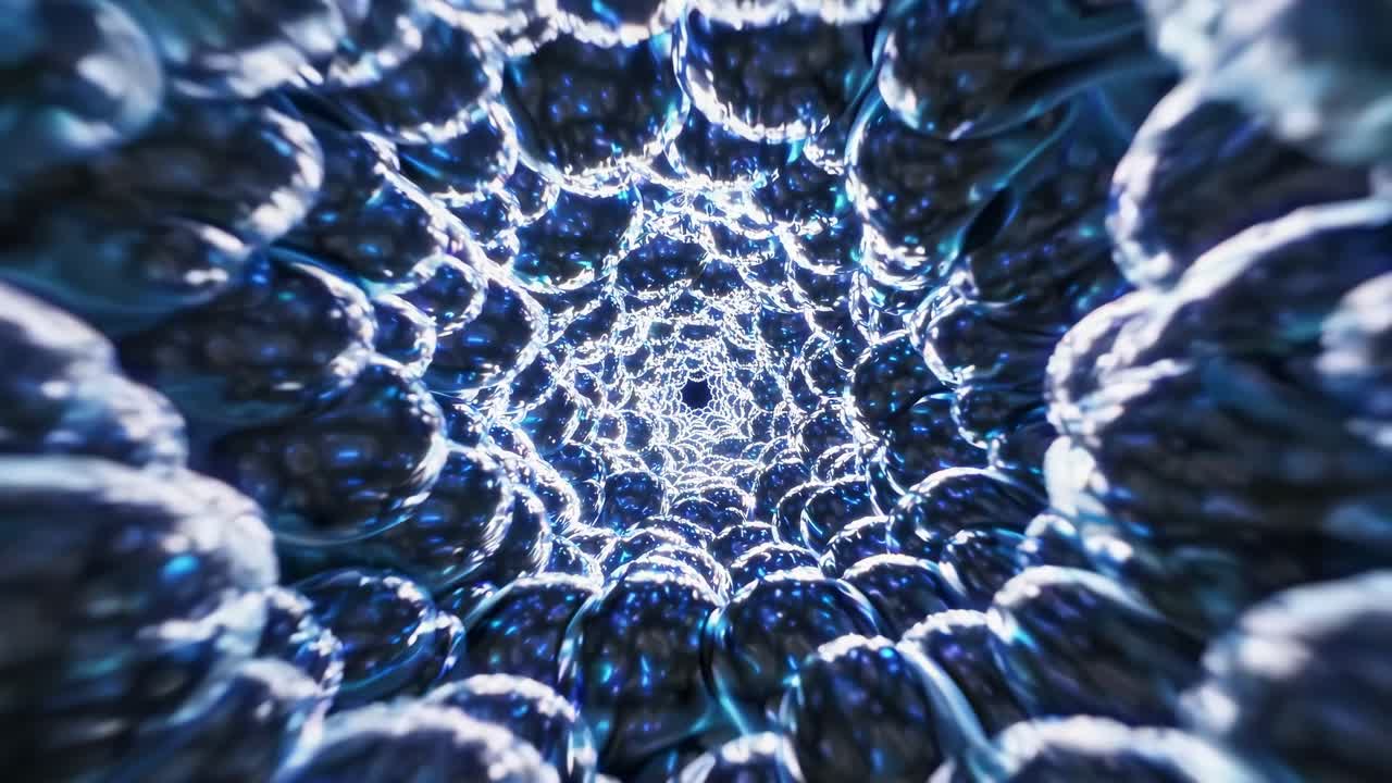 abstracto túnel brillante de las esferas