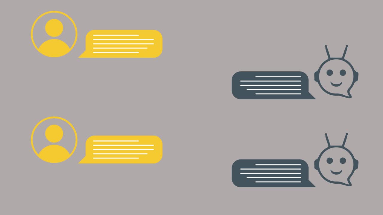 Digital Chat Interface with User and Chatbot Icons