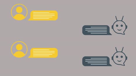 digital chat interface with user and chatbot icons